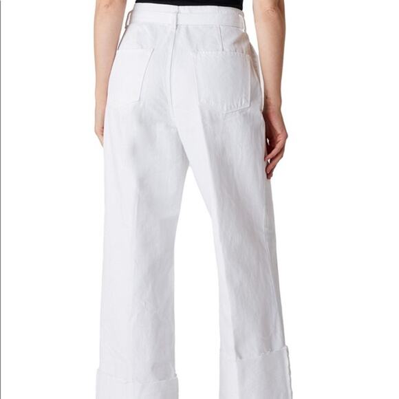 J Brand | White Louisa High Rise Tie Waist Pant | Size 32 - Picture 2 of 9